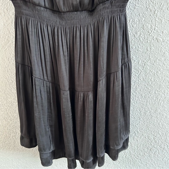 Steve Madden Black Ruffle Sleeve Pleated Mini Dress | Smocked Waist | Size M - Picture 3 of 11